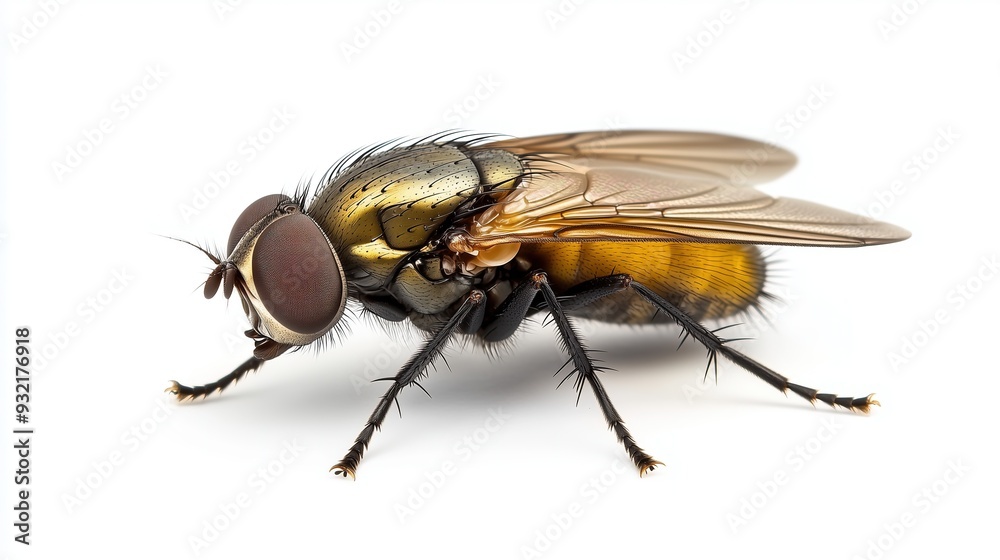 Live fly on a white background, isolated Live fly on a white background, isolated