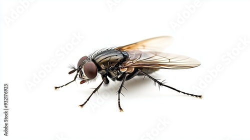 Live fly on a white background, isolated