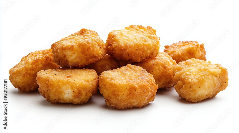 Juicy appetizing nuggets on a white background, isolated Juicy appetizing nuggets on a white background, isolated