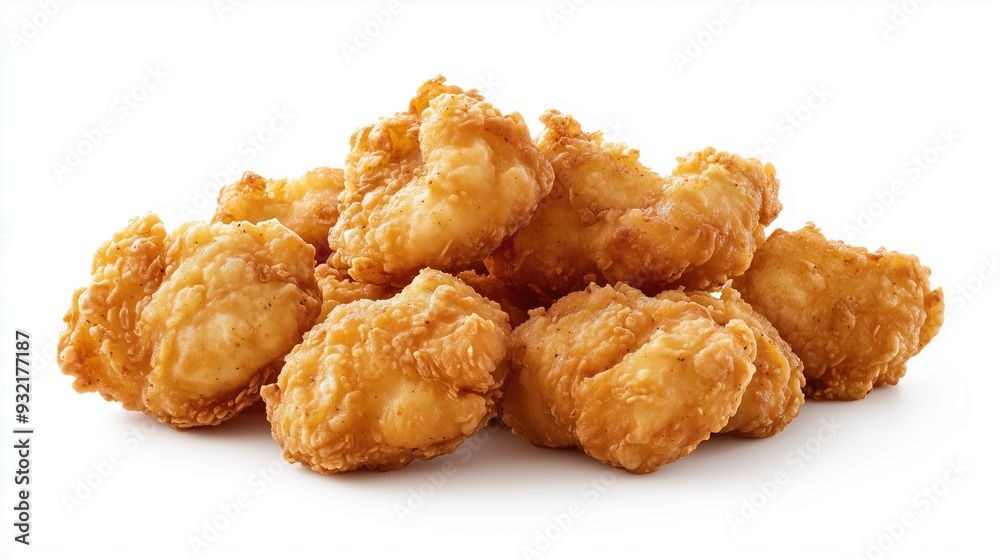 Juicy appetizing nuggets on a white background, isolated Juicy appetizing nuggets on a white background, isolated