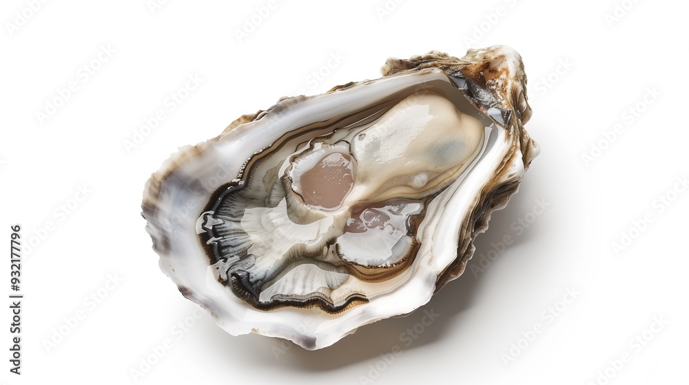 Fresh appetizing oyster on a white background, isolated Fresh appetizing oyster on a white background, isolated