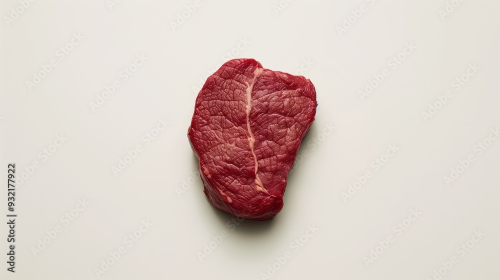 Obraz premium Fresh raw beef steak on a white background, isolated