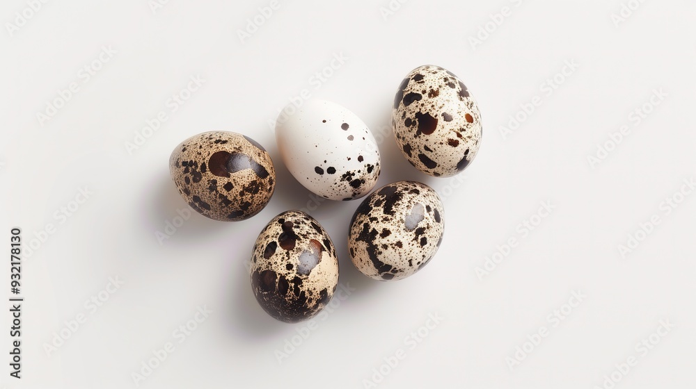 Quail eggs on a white background Quail eggs on a white background