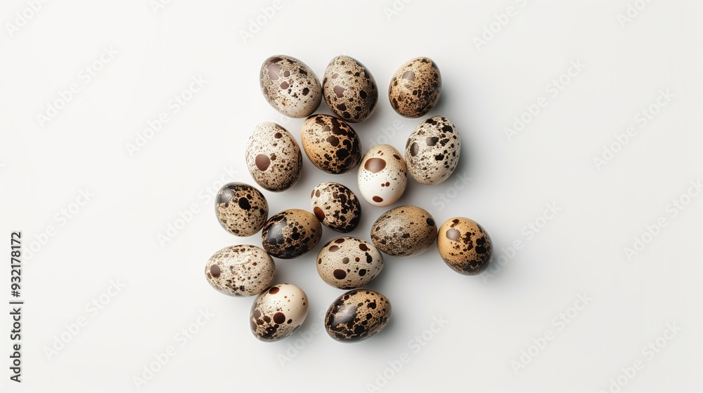 Quail eggs on a white background Quail eggs on a white background