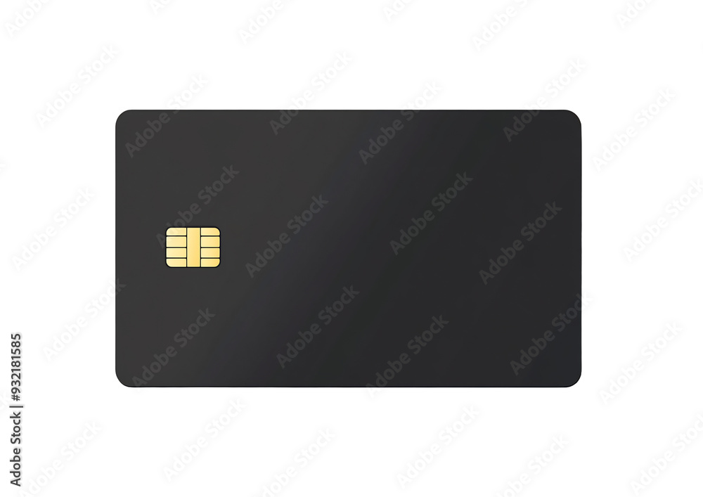 Black blank smart card with chip isolated on transparent background, mockup template for design presentation of bank credit and business services Black blank smart card with chip isolated on transparent background, mockup template for design presentation of bank credit and business services