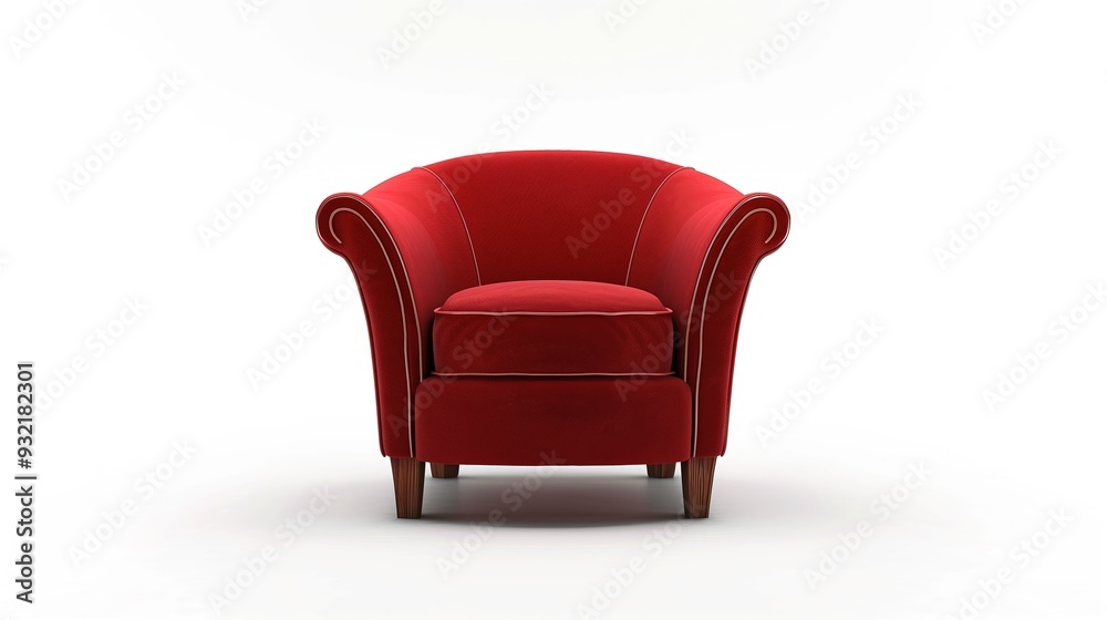 Red guest chair on a white background, isolated Red guest chair on a white background, isolated
