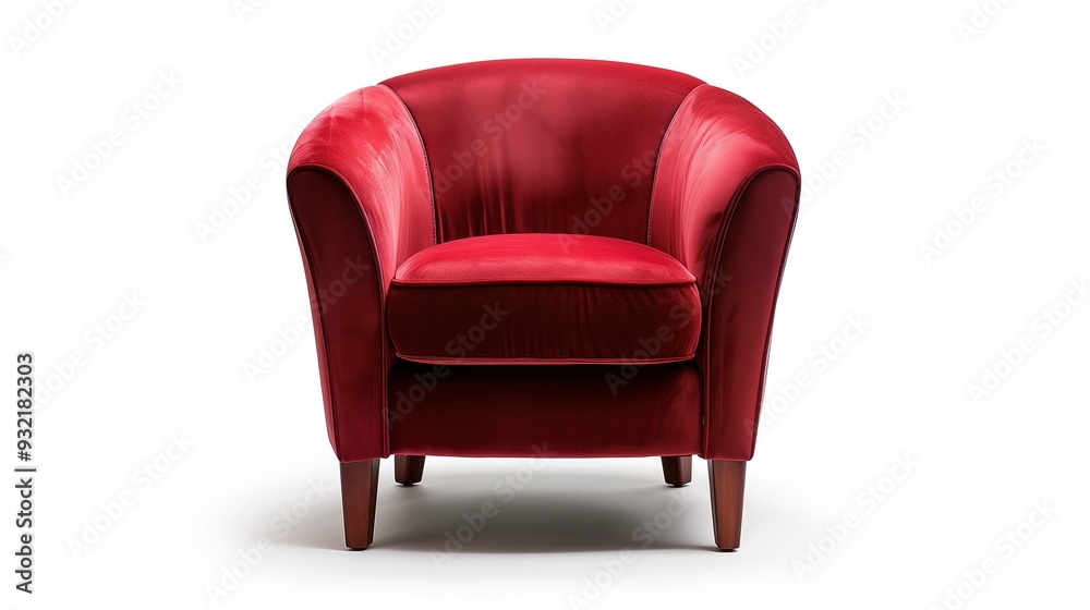 Red guest chair on a white background, isolated Red guest chair on a white background, isolated