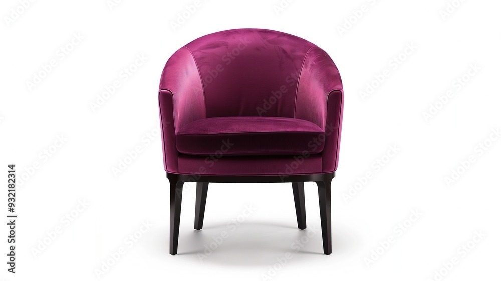 Fototapeta premium Gently purple guest chair on a white background, isolated