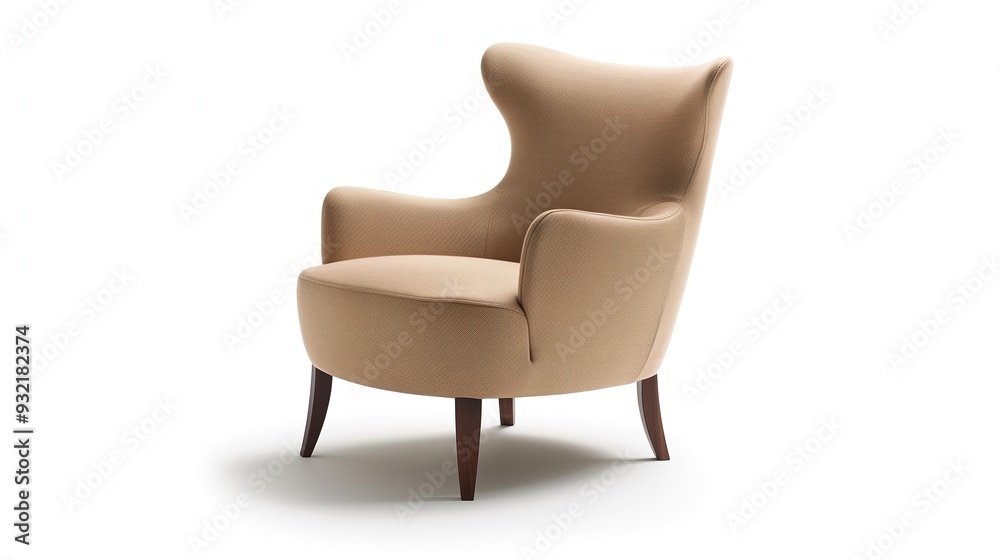 Delicate cream guest chair on a white background, isolated Delicate cream guest chair on a white background, isolated
