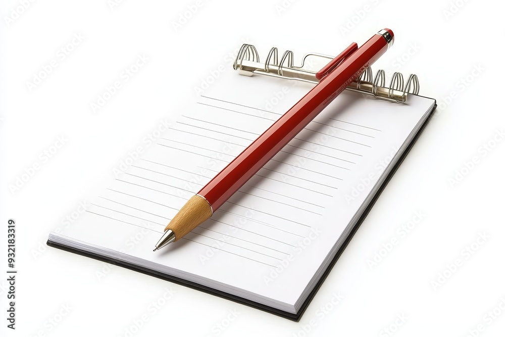 Blank Notebook with Red Pen Ready for Notes and Ideas - A blank notebook with a red pen symbolizes new beginnings, creativity, organization, planning, and inspiration. Blank Notebook with Red Pen Ready for Notes and Ideas - A blank notebook with a red pen symbolizes new beginnings, creativity, organization, planning, and inspiration.