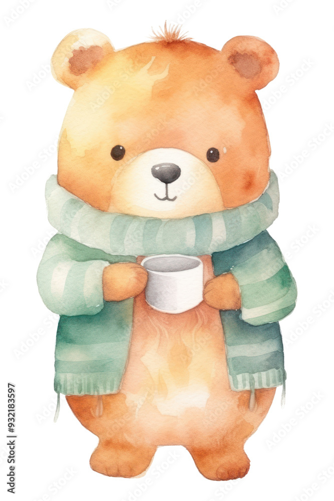 Fototapeta premium PNG Cup cartoon cute bear.