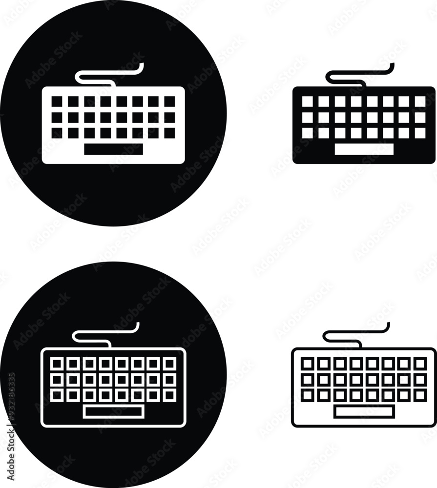 Keyboard in a realistic style monochrome icon set. Silhouette black computer keyboard, keyboard keys, English layout Technology tool flat and line vector collection isolated on transparent background. Keyboard in a realistic style monochrome icon set. Silhouette black computer keyboard, keyboard keys, English layout Technology tool flat and line vector collection isolated on transparent background.