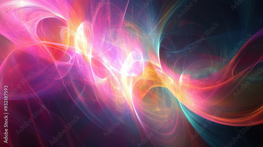 Obraz premium Abstract digital image of quantum interference with overlapping shadows and light waves creating a mesmerizing, complex design.