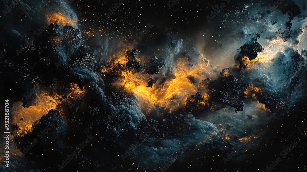 Abstract image of cosmic dust and gas clouds swirling in space, capturing the ever-changing flux of celestial matter. Abstract image of cosmic dust and gas clouds swirling in space, capturing the ever-changing flux of celestial matter.