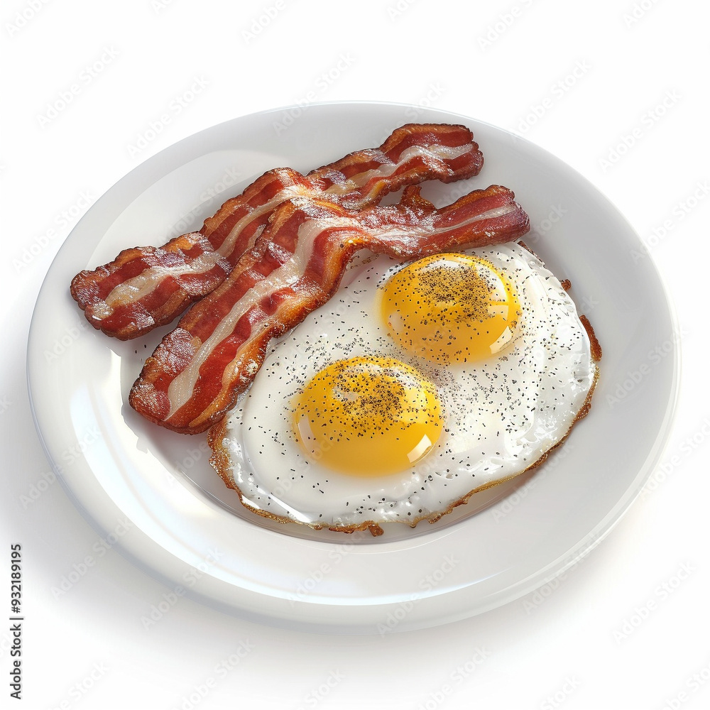 bacon eggs breakfast meal food plate fried eggs crispy bacon sunny side up protein morning cooked dish hearty delicious tasty black pepper white plate simple meal american breakfast classic bacon eggs breakfast meal food plate fried eggs crispy bacon sunny side up protein morning cooked dish hearty delicious tasty black pepper white plate simple meal american breakfast classic