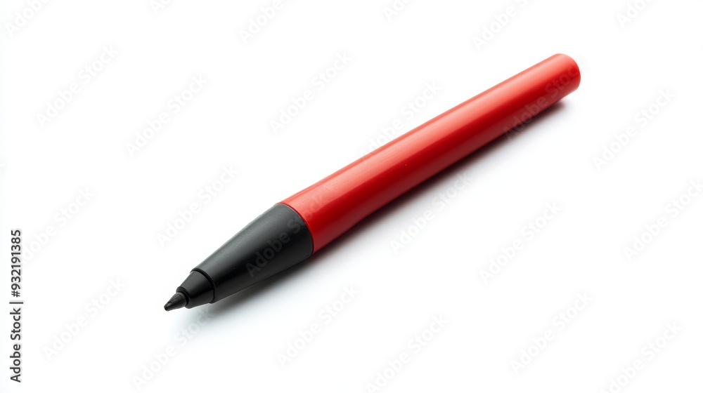Red and Black Stylus Pen Isolated on White Background - A close-up of a red and black stylus pen, isolated against a white background, symbolizing technology, writing, precision, creativity, and funct Red and Black Stylus Pen Isolated on White Background - A close-up of a red and black stylus pen, isolated against a white background, symbolizing technology, writing, precision, creativity, and funct