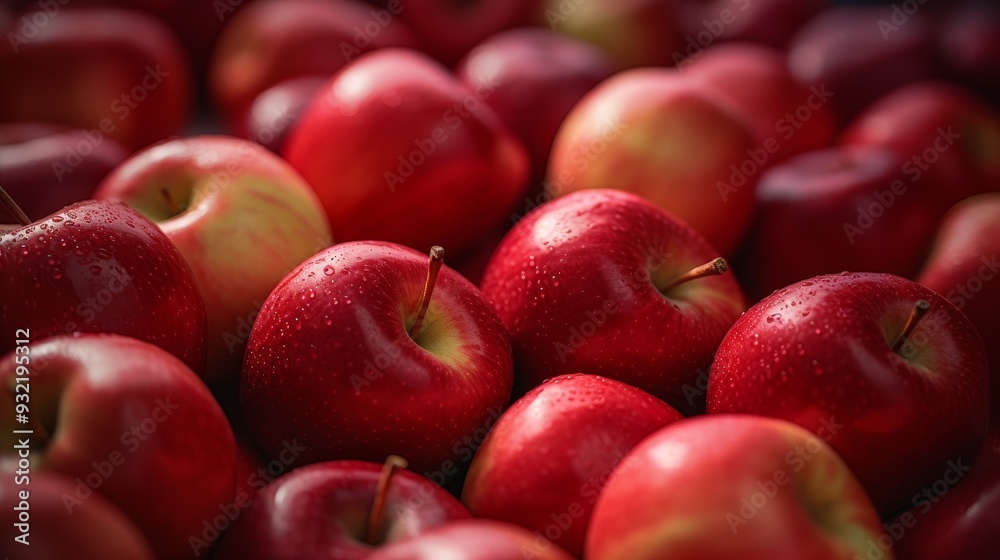 Close-Up of Fresh Red Apples - A Juicy Still Life Close-Up of Fresh Red Apples - A Juicy Still Life
