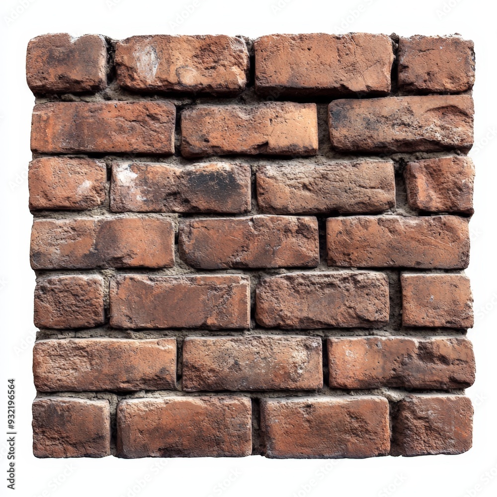 Fototapeta premium A brick wall with a white background
