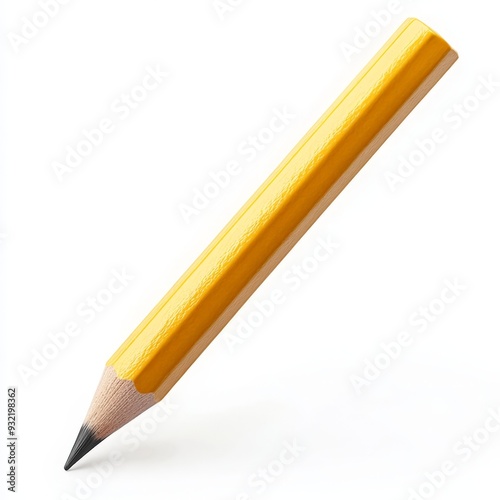 A yellow pencil with a black tip is shown on a white background