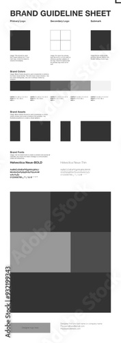 Brand guideline sheet for quick access to the client.