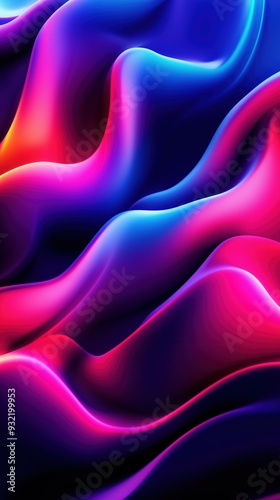 pAbstract background created by colorful flowing neon surfaces. Futuristic fluid motion wallpaper photo