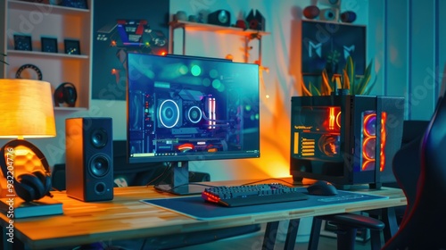 Gaming Setup with RGB Lighting