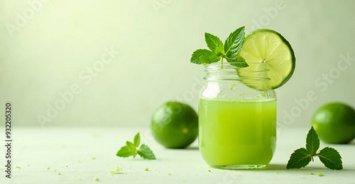 mojito cocktail on wooden table