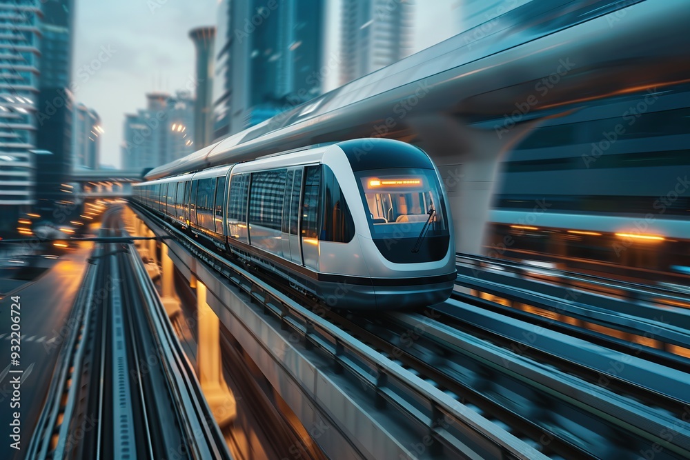 Fototapeta premium Modern high speed monorail train