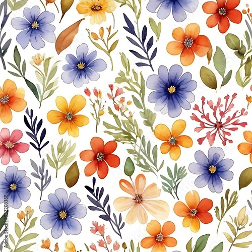 Charming Watercolor Small Flowers Pattern Perfect for DIY Crafts and Home Decor