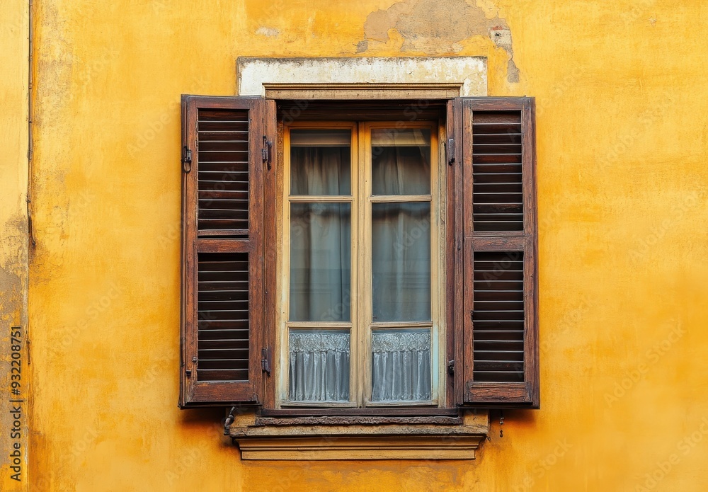 window frames and shutters on an old building window frames and shutters on an old building