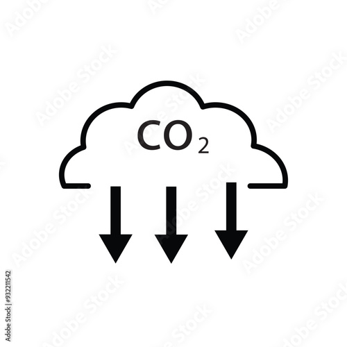 co2 emissions. Carbon dioxide reduction. Carbon Emissions Reduction Icon. Vector illustration.