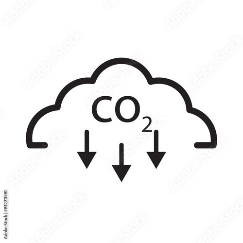 co2 emissions. Carbon dioxide reduction. Carbon Emissions Reduction Icon. Vector illustration.
