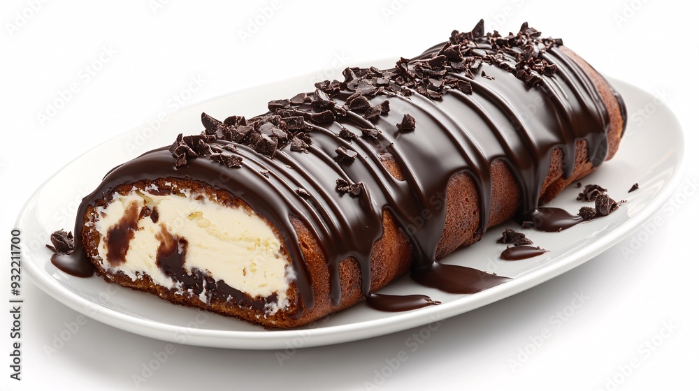 Gourmet dessert with chocolate drizzle Gourmet dessert with chocolate drizzle