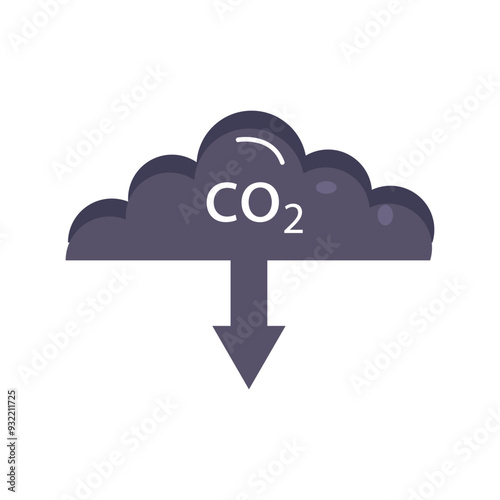 co2, carbon dioxide emissions icon on white background. co2 emissions. Carbon dioxide reduction. Vector illustration vector illustration.
