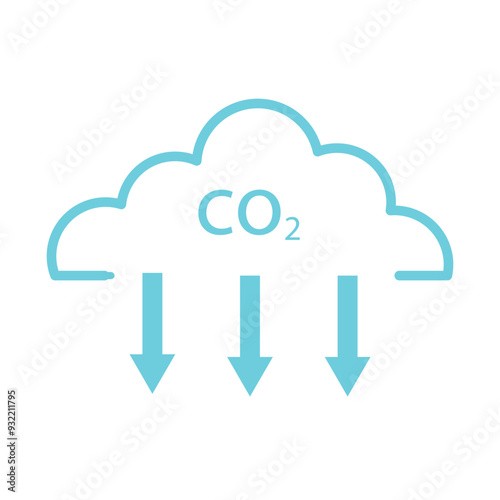 co2, carbon dioxide emissions icon on white background. co2 emissions. Carbon dioxide reduction. Vector illustration vector illustration.

