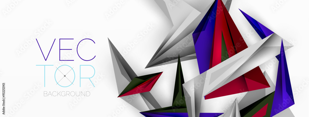 Minimal geometric abstract background. Low poly dynamic triangle design. Trendy techno business template for wallpaper, banner, background or landing