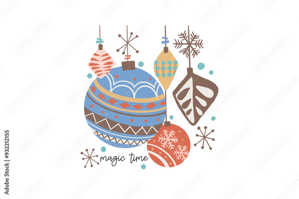 Magic time, Hand Drawn Winter Sublimation Magic time, Hand Drawn Winter Sublimation