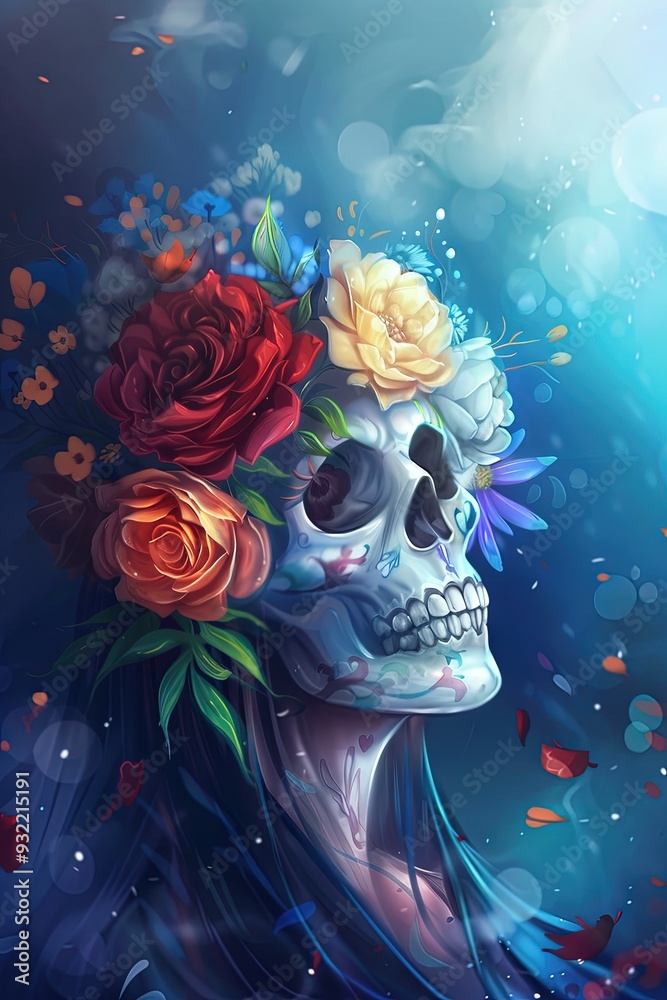 Naklejka premium Calavera sugar skull for day of the dead