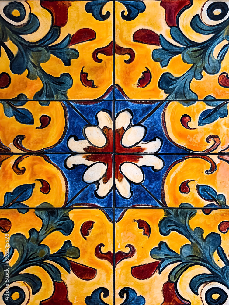Detail of a typical portuguese tiles, azulejo Detail of a typical portuguese tiles, azulejo