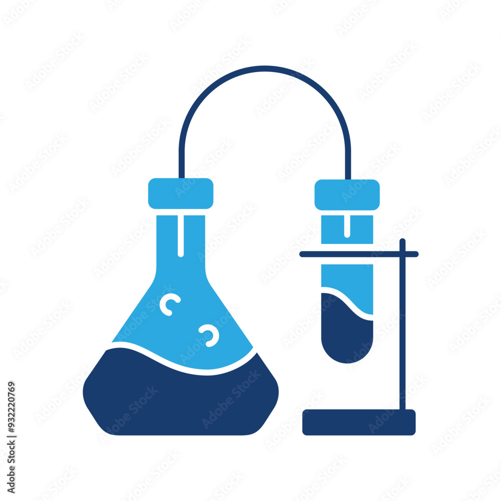 Test tube process icon solid vector design in trendy style Test tube process icon solid vector design in trendy style