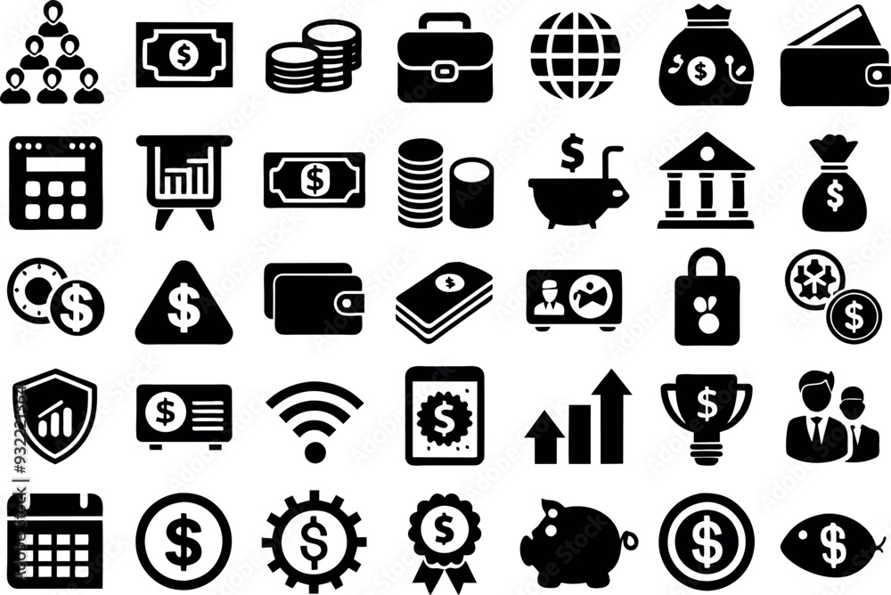 Finance related concept such as Dollar sign, bank, credit card, piggy bank, wallet & many more editable stroke outline icons isolated on white background flat vector illustration Finance related concept such as Dollar sign, bank, credit card, piggy bank, wallet & many more editable stroke outline icons isolated on white background flat vector illustration