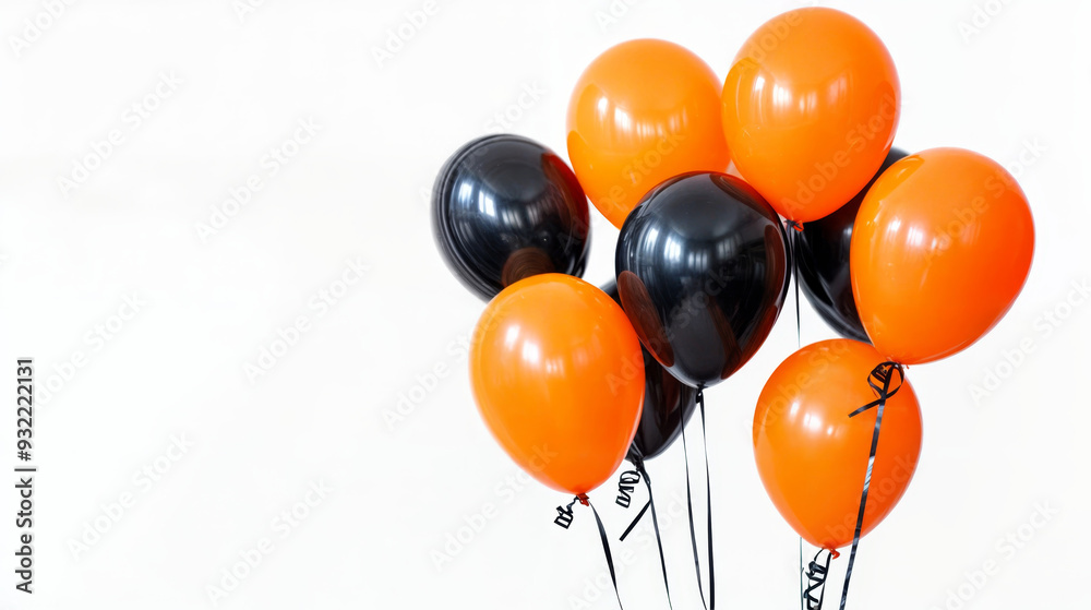 custom made wallpaper toronto digitalA group of shiny orange and black balloons on a white background