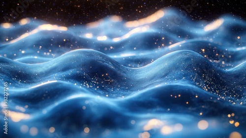 Abstract blue background with wave lines