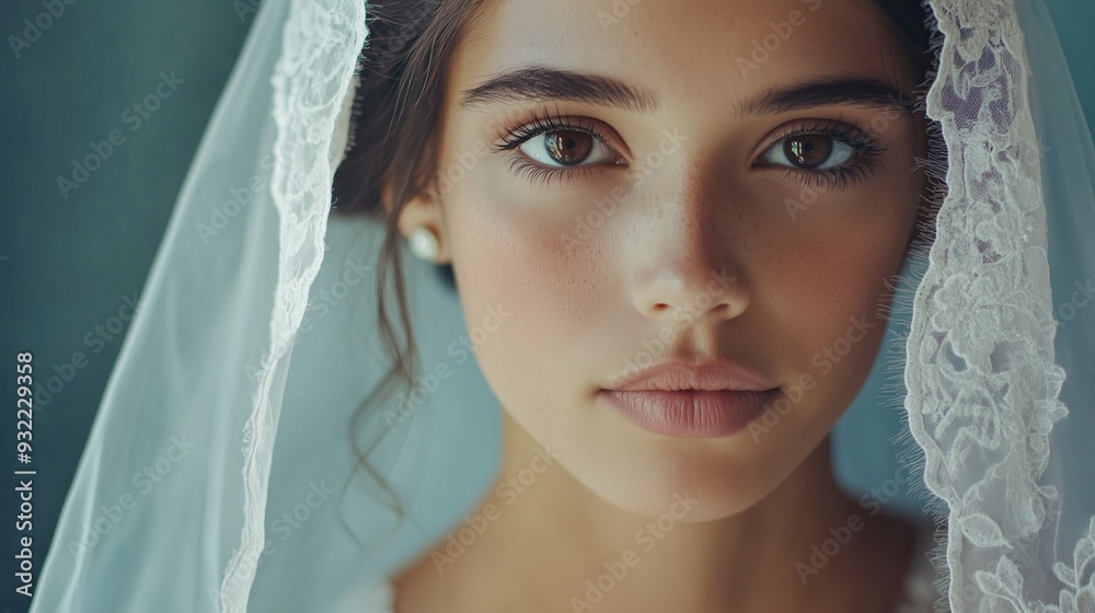 Beautiful young Latin American bride in a wedding dress and veil. Wedding makeup. Beautiful young Latin American bride in a wedding dress and veil. Wedding makeup.