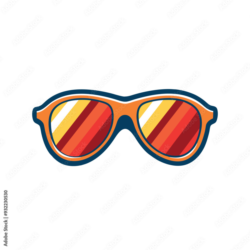 Fototapeta premium Illustration of summer sunglasses design.