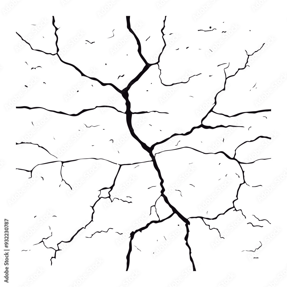Split lines in the concrete, fissured ground, or cracks in the wall. Pattern of vector cracks on a wall backdrop
Split lines in the concrete, fissured ground, or cracks in the wall. Pattern of vector cracks on a wall backdrop
