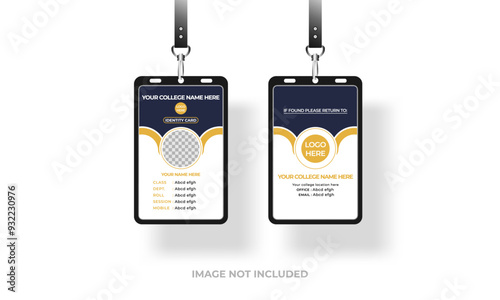 Professional corporate id card template, clean id card design with realistic mockup photo