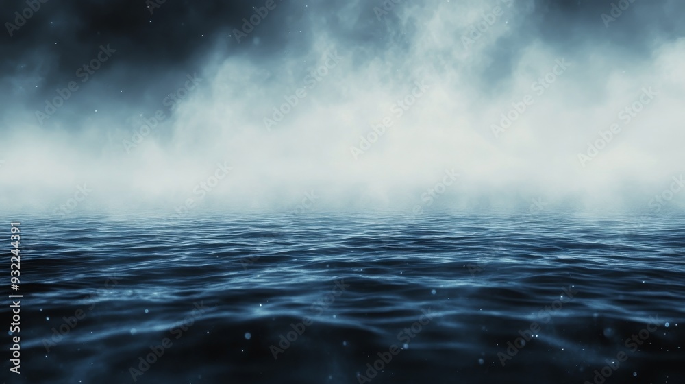 Calm lake reflecting cloudy skies in a tranquil natural setting