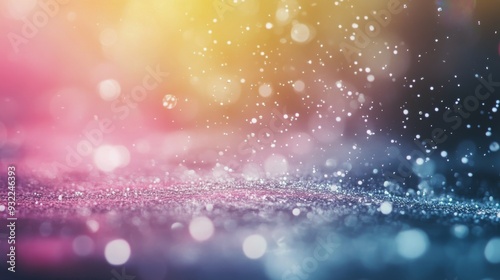 Splashing water creates colorful droplets against a vibrant background in a p...