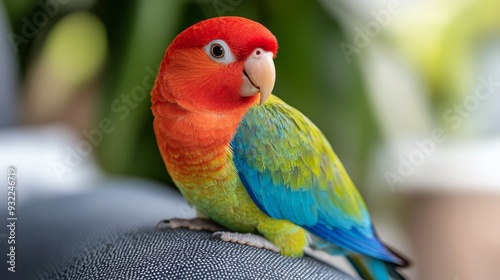 Colorful parrot perched on a branch in a vibrant natural setting during daylight